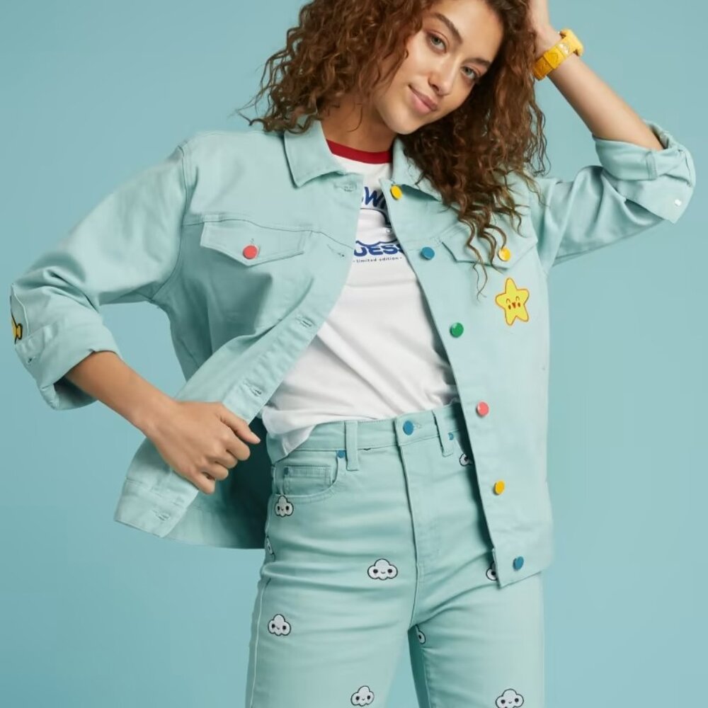 “Friends With You” Embroidered Happy Cloud Jeans by Guess 26